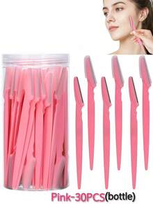 30pcs Eyebrow Trimmer Set, Eyebrow Trimmer, Long Handled Eyebrow Trimmer, Beauty Tool, Used For Eyebrow Trimming, Razor, Precision Exfoliating Tool Eyebrow Trimmer, Facial Razor Blade, Eyebrow Trimmer Blade And Razor With Protective Cover, Used For Removing Facial And Body Hair, Suitable For Travel, Suitable For Both Men And Women. 5/10pcs.