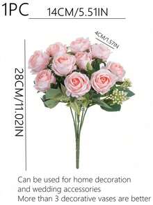 1/80 BUC Flori artificiale - Buchete de trandafiri cu 10 capete, Trandafir de mătase, Plante artificiale, Acasă, Sufragerie, Living, Decorare grădină exterioară, Arta inserării florilor, Recuzită fotografie, Vază, Perete cu flori, Coroană de flori, Buchet de mireasă, Decorare nuntă, Materiale DIY pentru coroane de flori, Materiale de decorare petrecere de ziua de naștere, Accesorii de decorare casă