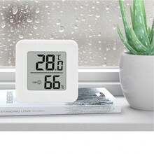 1pc/3pcs Mini Indoor Thermometer And Hygrometer - Home LCD Digital Temperature And Humidity Sensor Gauge, Compact And Lightweight, Easy-To-Read Display, Plastic Material, Suitable For Bedroom, Elderly And Youth, Bedroom Thermometer | Modern Aesthetics | Clear LCD Display, Humidity Hygrometer - White - View 7