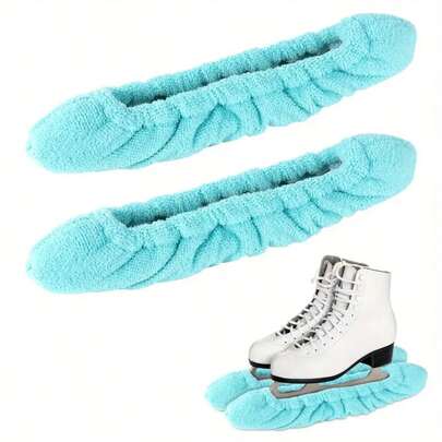 2pcs BONUSIS Ice Skate Guards - Heavy Duty Hockey And Figure Skating Blade Covers, Turquoise Coded Design, Fits Ice Skate Blades, Durable Skating Accessories, Ski Protectors Suitable For Beginners And Advanced Users