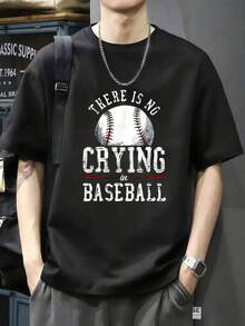 Camiseta vintage de aficionado al béisbol "No se llora en el béisbol". - Negro - Ver 1