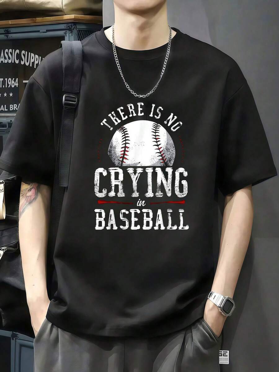 Camiseta vintage de aficionado al béisbol "No se llora en el béisbol". - Negro - Ver 1