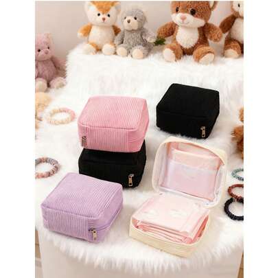 1 pieza Bolsa de almacenamiento de toallas sanitarias (Una bolsa de higiene femenina portátil diseñada especialmente para niñas y estudiantes). Protege cuidadosamente la privacidad durante la menstruación, es fácil de llevar y es un gran compañero para las niñas durante su período menstrual, organizador de almacenamiento, esencial para viajes