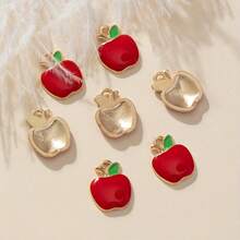 20 pezzi Accessori pendenti per gioielli in lega di zinco a forma di mela rossa di moda, per fai da te