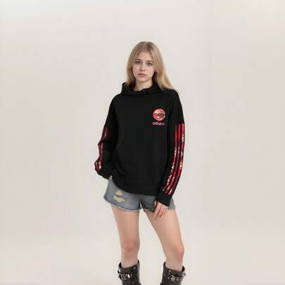  Adidas Women's Hooded Oversized Sports Sweatshirt