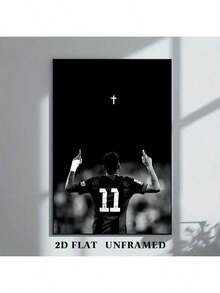 1张足球运动员海报，帆布印刷，复古墙面装饰艺术，现代墙面艺术，适合作为礼物，家居和宿舍装饰，适用于卧室和客厅 - 彩色 - 查看 4