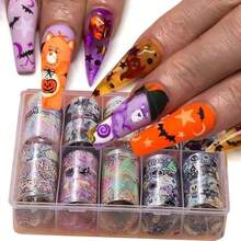 Snowflakes Nail Art Foils Transfer Stickers 10 Rolls Laser Holographic Nail Stickers Winter Xmas Snowman Designs Nail Foils Sky Starry Paper Transfer Adhesive Decals Women Nail Art - 樣式3 - 查看 7