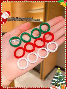 200/300/400pcs Women's Christmas Basic Hair Scrunchies, Simple & Fashionable Design, Suitable For Christmas & New Year Hair Styling