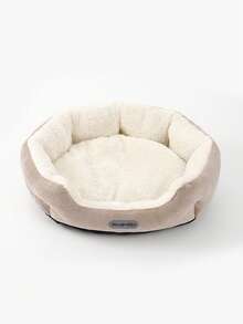 1pc Plush Dog Bed, Non-Slip And Waterproof Bottom, Warm And Chew-Resistant For Winter - Camel - View 4