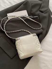 2026新款小众高品质化妆盒，迷你口红包，时尚手提/斜挎亮面盒式手拿包 - 米色 - 查看 10