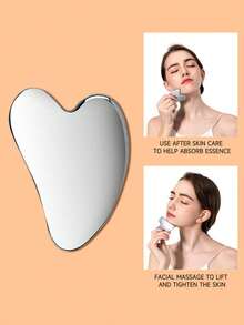 1 pezzo/2 pezzi Tavoletta Gua Sha a forma di cuore spessa + Tavoletta Gua Sha per le labbra, stimola i punti di agopuntura, allevia la stanchezza, allunga i tendini, raschietto Gua Sha, spatola per maschere facciali, cucchiaio per raschiatura, dimagrimento, massaggio facciale e dorsale, oli essenziali, set per salone di bellezza Gua Sha, tavoletta per massaggio di medicina tradizionale cinese, portatile, accessori per il trucco + sacchetto con cordoncino