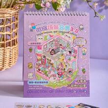 20pcs Large Size Yoyo Town Miniature Scene Sticker Book, Includes 8 Different Scenes & 10 Sticker Sheets, 3D Cartoon House DIY Landscape Decoration Sticker Scrapbooking Supplies School Supplies - Multicolor - View 11