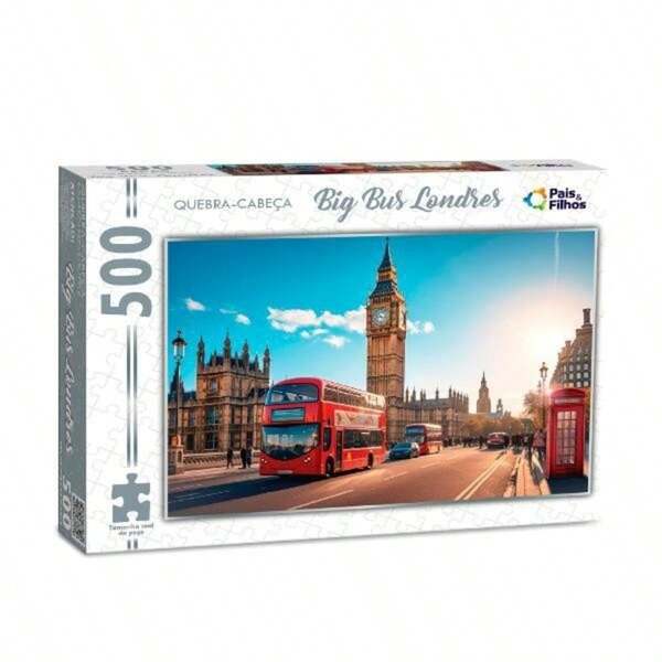 Quebra Cabeça Big Bus Londres- 500 peças pais e filhos