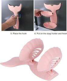 Alvinlite Caja deón, Rejilla de Drenaje Doble para Montaje en Pared, jabonera para baño, Suministros de Cocina, Rosa - 1 - Ver 7