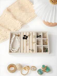 1pc Transparent 3-Layer Necklace Organizer Box, Acrylic Flannel Jewelry Box, Drawer-Type Home Jewelry Organizer, Large Capacity Necklace Display Tray, Stackable Jewelry Organizer, Portable Multi-Purpose Organizer, Suitable For Earrings, Rings, Necklaces, And Bracelets, For Jewelry Stores And Everyday Use, An Ideal Gift For Women And Girls.