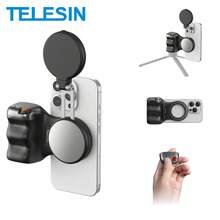 TELESIN Fun Shot 磁吸手机相机手柄 + C03 磁吸自拍补光灯套装，兼容 磁吸版和安卓系统，自拍/摄影/Zoom 通话/视频创作套装（黑色）