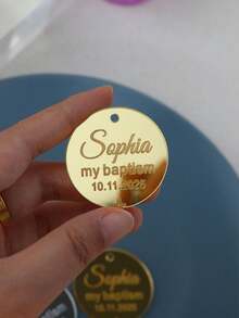 20个/50个/100个 个性化洗礼标签 亚克力材质 4厘米 上帝保佑 洗礼标签 定制我的洗礼标签 适用于初领圣体 宗教庆典、派对 顶部 - 洗禮款式 - 查看 6