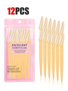 30pcs Exquisite Bagged Men's And Women's Facial Razors, Eyebrow Trimmers And Facial Hair Removers, Facial Hair Removal, Men's And Women's Facial Razors, Hair Trimming Tools, With Precision Sleeves, Hair Removers, Eyebrow Trimmers, Easy To Carry For Travel 1/3/6/12/24pcs (Pink)