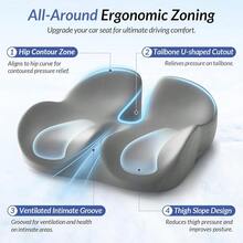 Gel Seat Cushion For Office Chair And  Seat With  Zoning, Memory  Chair Cushion For , Lower ,   And  Venlaon, Non- & Airy Cover - Màu xanh lam - Xem 3