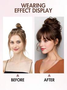 1pc/2pcs Messy Bun Hair Piece With Claw Clip, Real Human Hair Bun, Curly Wavy Fluffy Hair Bun Hair Scrunchie, Medium Brown Ombre Clip-In Hair Bun. Large Messy Bun Hair Piece With Claw Clip, Real Human Hair Bun, Wavy Bun Hair Piece, Updo Hair Piece, Women Claw Clip Ponytail, Wavy Claw Clip Messy Bun Hair Clip, Real Human Hair Bun Hairpiece, Soft Hair Bun Piece, Women Daily Wear. - Multicolor - View 10