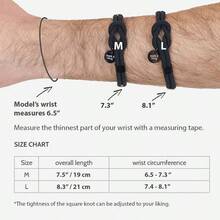 Paracord Braided Rope Bracelet Men Women Lightweight Nautical Unisex Cuff Bracelet With Stainless Steel Magnetic Clasp - Jet Black + 7.5 Inches - View 7