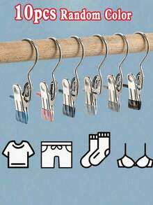 Bộ 20/10/5 chiếc kẹp quần áo bằng thép không gỉ chất lượng cao, giá treo quần áo bằng kim loại có thể điều chỉnh kèm kẹp, kẹp giặt đồ có móc, kẹp quần áo treo di động trang trí cho quần áo, quần tây, váy, thích hợp cho mùa xuân và mùa hè. - Nhiều màu - Xem 30
