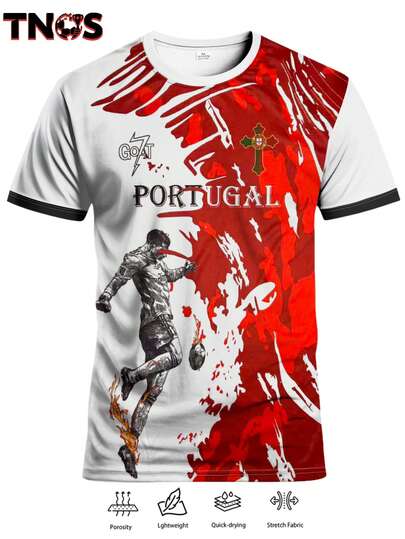 Men's Teen Soccer Jersey & Outdoor Sports Fitness Running Soccer Shirt T-Shirt & Suitable For Soccer Training, Matches, Soccer Enthusiasts, Men's Gifts