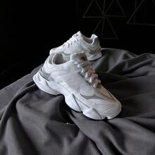 Women's Basic White Chunky Sneaker, Casual, Blogger Fashion 2025, White  Suede. - White/gray - View 2