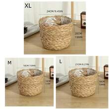 1 件手工编织花盆盖，适用于家庭客厅的海草绳篮，柳条/藤条/竹子手工艺花篮
