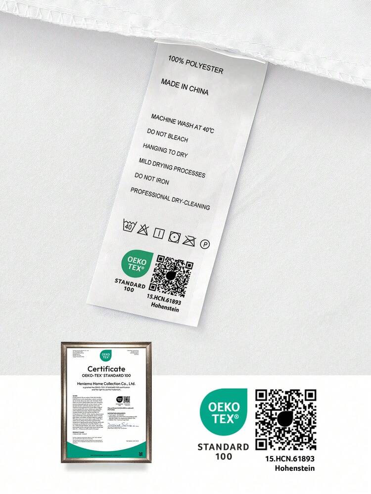 1pc Solid Color Pillowcase, Without Pillow Insert, Soft, Wrinkle-Resistant, Fade-Resistant, Breathable, No Filling, Machine Washable, Oeko-Tex Certified - White - View 9