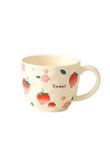 1pc Fruit & Floral Ceramic Mug, Refreshing Beverage Cup, Milk And Coffee Cup, Suitable For Kitchen, Living Room, Home Entertaining, Gift, Christmas Present - Multicolor - View 13
