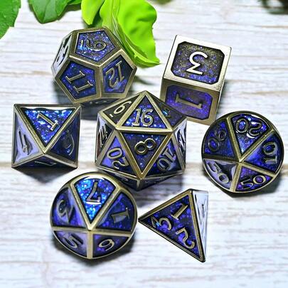 7 Pieces Metal Dice Set For Role-Playing, Anti-Fall And Stress Resistance MTG Board Game Competition Must-Have, Creative Christmas Gifts For Players, RPG Dice Birthday Gifts For Holiday Parties.