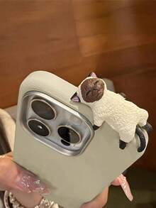 浪漫白色手机壳，可爱猫咪图案，简约少女风，防震、防滑、防刮，兼容 17/17Pro/17Pro Max/17 Air、16/15/14/13/12/11/Pro/Pro Max/Plus、S20-S25/FE/Ultra