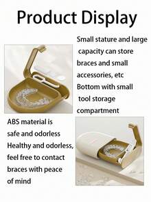 Retainer Case Denture Case Slim Braces Case, Mouth Guard Case, Denture Box, Teeth Aligner Case, Night Guard Case Container Storage Holder Black - Multicolor - View 5