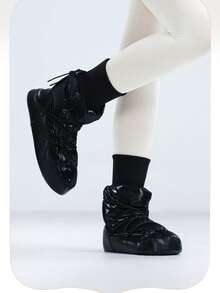 Daydance1 女士芭蕾舞热身靴 成人秋冬芭蕾舞高帮软底防滑芭蕾舞鞋 - 黑色 - 查看 6