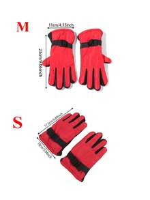 1Pair Warm Thermal Kids' Thermal Lined Thickened Full Finger Ski Gloves | Five-Finger Winter Gloves, Outdoor Sports Leisure Gear Gloves With Adjustable Wrist Straps & Thickened Lining, Multicolor Options, For Skiing, Mountaineering, Hiking, Cycling, Ice Skating, Snowboarding & Outdoor Activities, Suitable For Children Aged 3-13 Years Old
