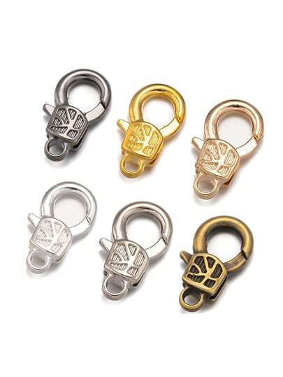 20pcs Vintage Embossed Alloy Lobster Claw Clasps, 17 X 9mm, For DIY Jewelry Making, Bracelets, Necklaces, Keychains