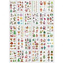 30 High-End Cartoon Christmas Tattoo Stickers, Cute Santa Claus Gifts, Arm Tattoo Sticker Sets - Multicolor - View 9