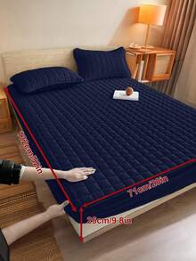 1件床笠，床上用品，床垫保护套，亲肤床垫套，卧室装饰，透气绗缝床垫垫，适用于8-15英寸床垫，房间装饰，静音床垫套，适用于卧室、客房，深口袋设计，床垫套，防尘床笠，适用于单人床、双人床、大号床、特大号床，仅包含床笠，不含枕套，床上用品礼品，可机洗，秋季家居装饰，婚礼，秋季装饰 - 彩色 - 查看 49