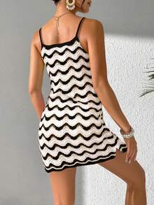 女士夏季波西米亚渐变镂空性感透视罩衫吊带迷你连衣裙 - 彩色 - 查看 3