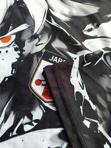 Japanese Special Edition Men's Football Sweatshirt & Japanese Youth Round-Neck Comfortable Sports T-Shirt Top & With Samurai Pattern Print & Suitable For Japanese Matches, Football Training, Daily Fitness, Parties And Gatherings, As Well As Casual T-Shirt Gifts & With Commemorative Significance For Japanese Fans White Spring - White - View 4