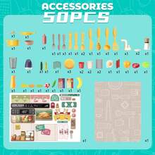 Kitchen Playset Role Play Toy With Realistic Lights And Lots Of Kitchen Accessories - Blue - View 5