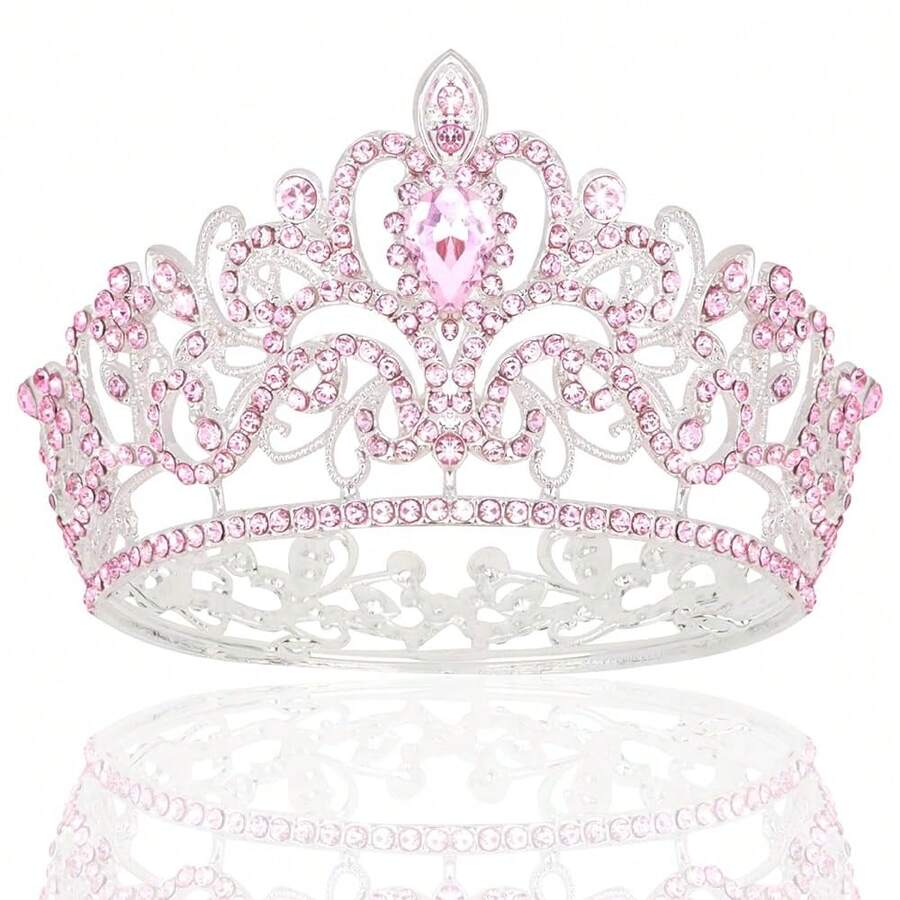CIEHER Pink Mini Crown For FFgirls - Princess Tiara & Wedding Cake Decoration{Inchcolor_nameinch:InchPinkinch} - Hồng - Xem 1