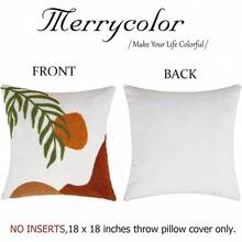 Merrycolor - Fundas de almohada decorativas bohemias de 18 x 18 pulgadas color verde copetudo - Almohadas decorativas de hojas de sol de mediados de siglo modernas para cama sofá sala de estar 1 - BohoafRojoYVerde - Ver 2