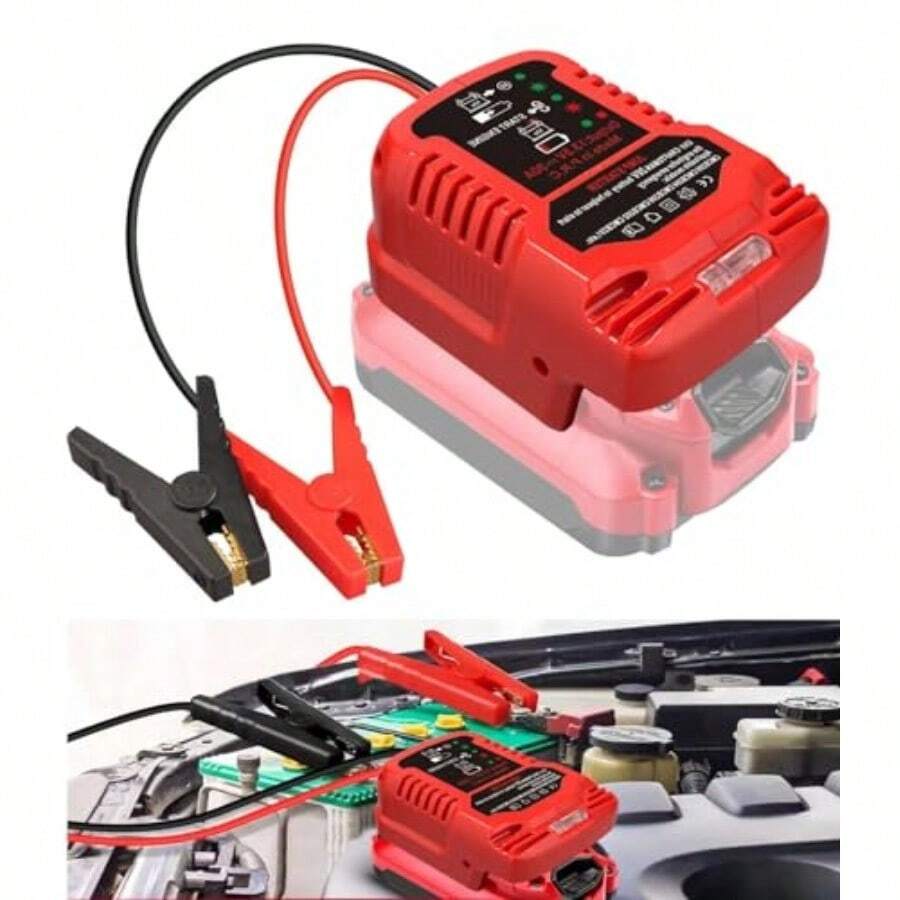 Car Jump StarterAdaptador de arranque de coche para batería Craftsman de 20 V motores diésel de hasta 3.5 L o 6.5 L batería portátil de arranque de coche de 12 V cables de puente de batería para automóvil paraCar Jump Starter - como en la foto - Ver 1