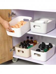 10/5/1pc Portable Desktop Storage Basket, Box, And Container, Storage And Organization Box For Cosmetics And Miscellaneous Items - Multifunctional Plastic Container, Desktop Plastic Box, Bathroom Cosmetic Storage Box, Storage Box For Bedroom, Cabinet, Bathroom, Snack Storage Basket For Cosmetics And Jewelry - Multicolor - View 6