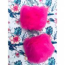 Autumn And Winter Fur Imitation Rabbit Hair Big Fur Sleeves Wrist Gloves - Pink - View 1