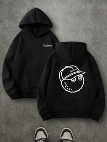 GOLF Unisex Hoodie, Funny Cute Golf Hat Graphic Print Hoodie, Double Sided Printed (250g Polyester Fiber) Long Sleeve Fleece Hoodie, GOLF Gifts, Casual Athletic Fall Hoodie, Men And Women's Long Sleeve Fleece Hoodie For Autumn And Winter, An Ultra-Soft And Comfortable Gift - màu đen - Xem 1
