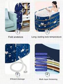 45.3 x 23.6 x 19.7 英寸便携式可折叠浴缸，成人独立式家用浴室SPA理疗浴缸，适用于淋浴房，可进行热水浸泡、水疗和冰浴。