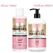 Goiple 400ml/180ml Curl Defining Styling Gel, 9-Row Styling Comb Set, Curl Gel Infused With Moisturizing Rose Water, Provides Long-Lasting Hold, Enhances Curl, Nourishes And Conditions Hair For Bouncy, Glossy Curls, Adds Hair Texture, Anti-Frizz Formula, Suitable For Medium To Coarse Curly Hair, Can Be Used For Braiding, Hair Styling And Care - 粉色 - 查看 10